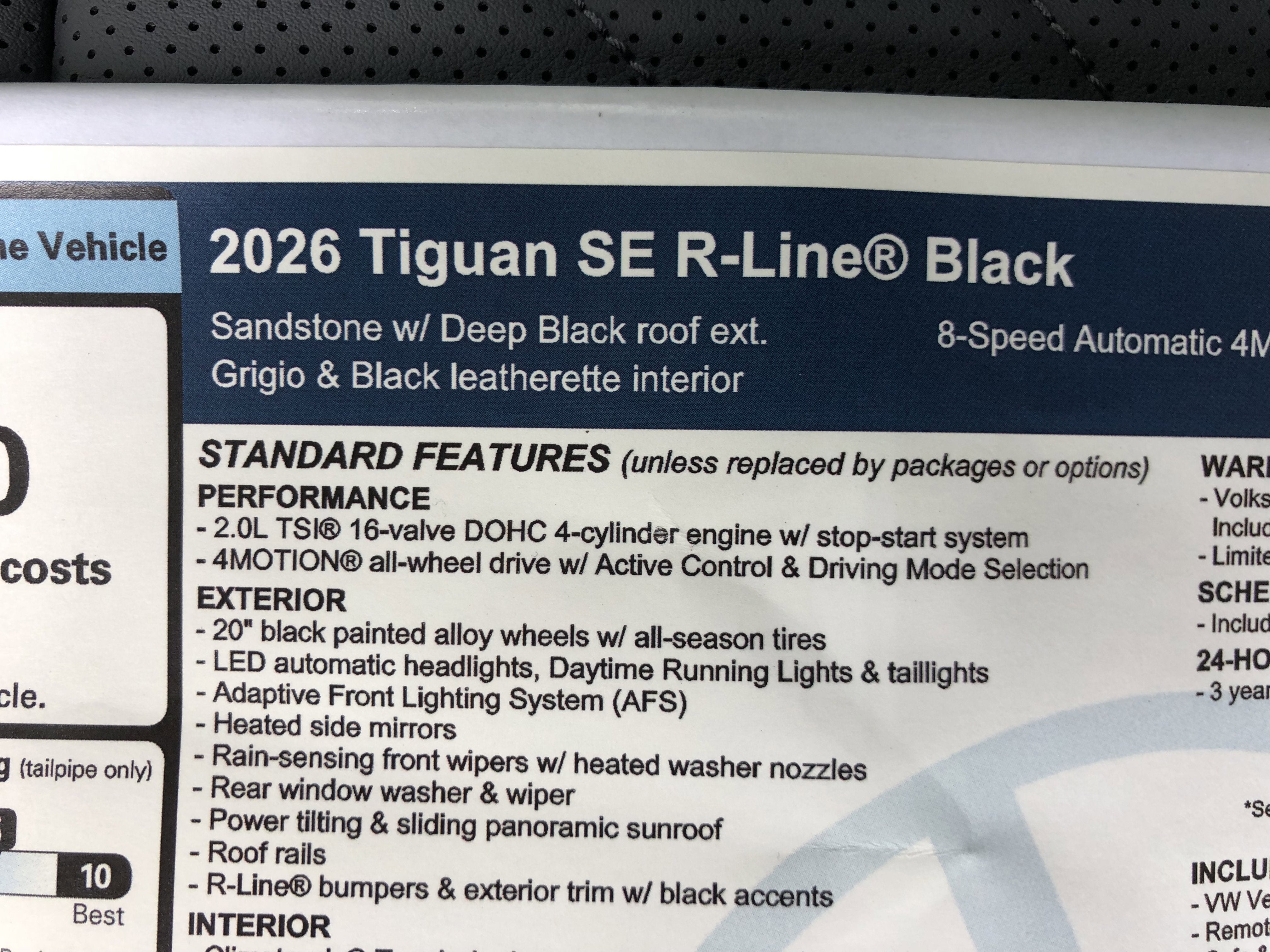 2026 Volkswagen Tiguan SE R-Line Black