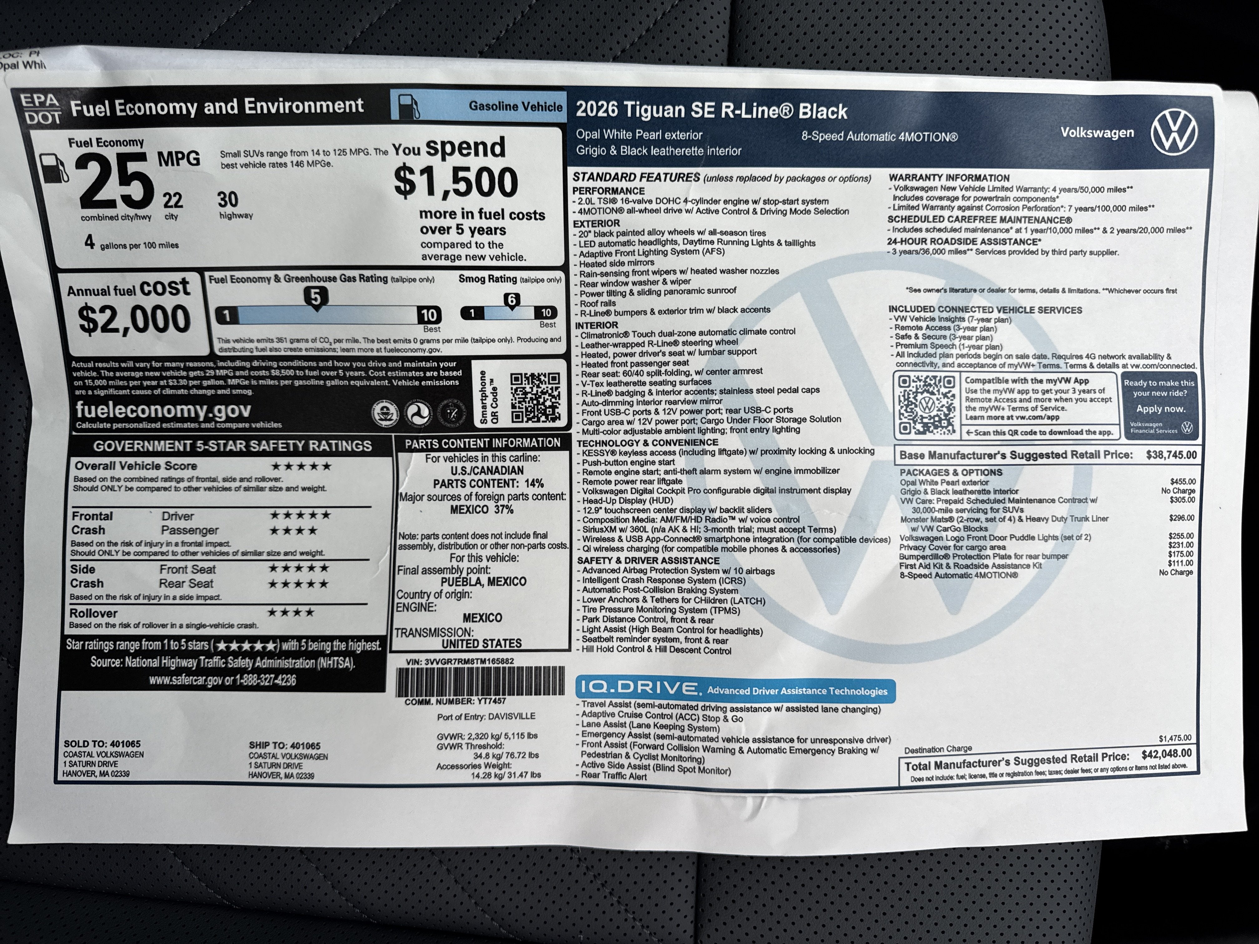 2026 Volkswagen Tiguan SE R-Line Black