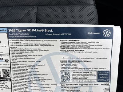 2026 Volkswagen Tiguan SE R-Line Black
