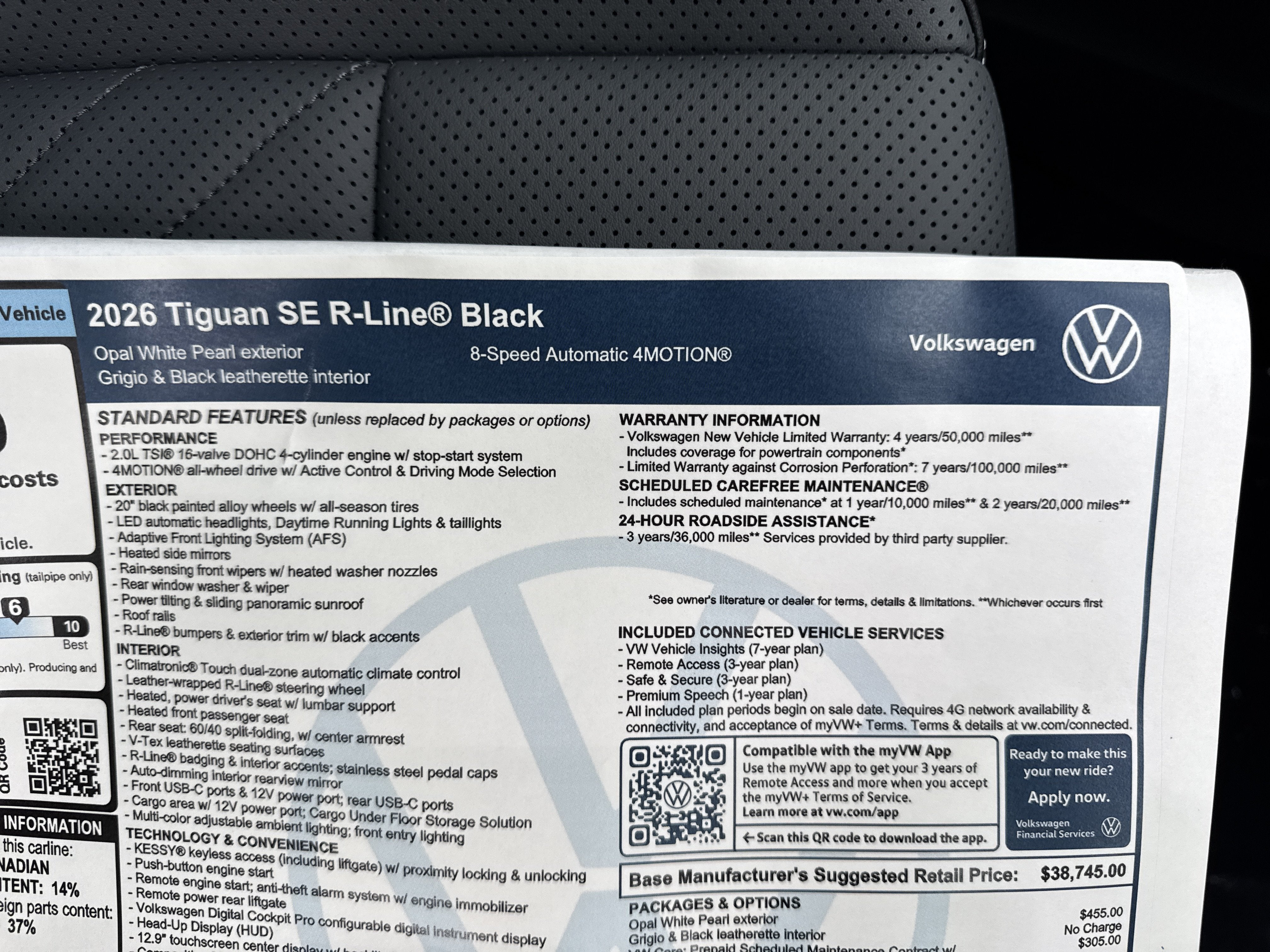 2026 Volkswagen Tiguan SE R-Line Black