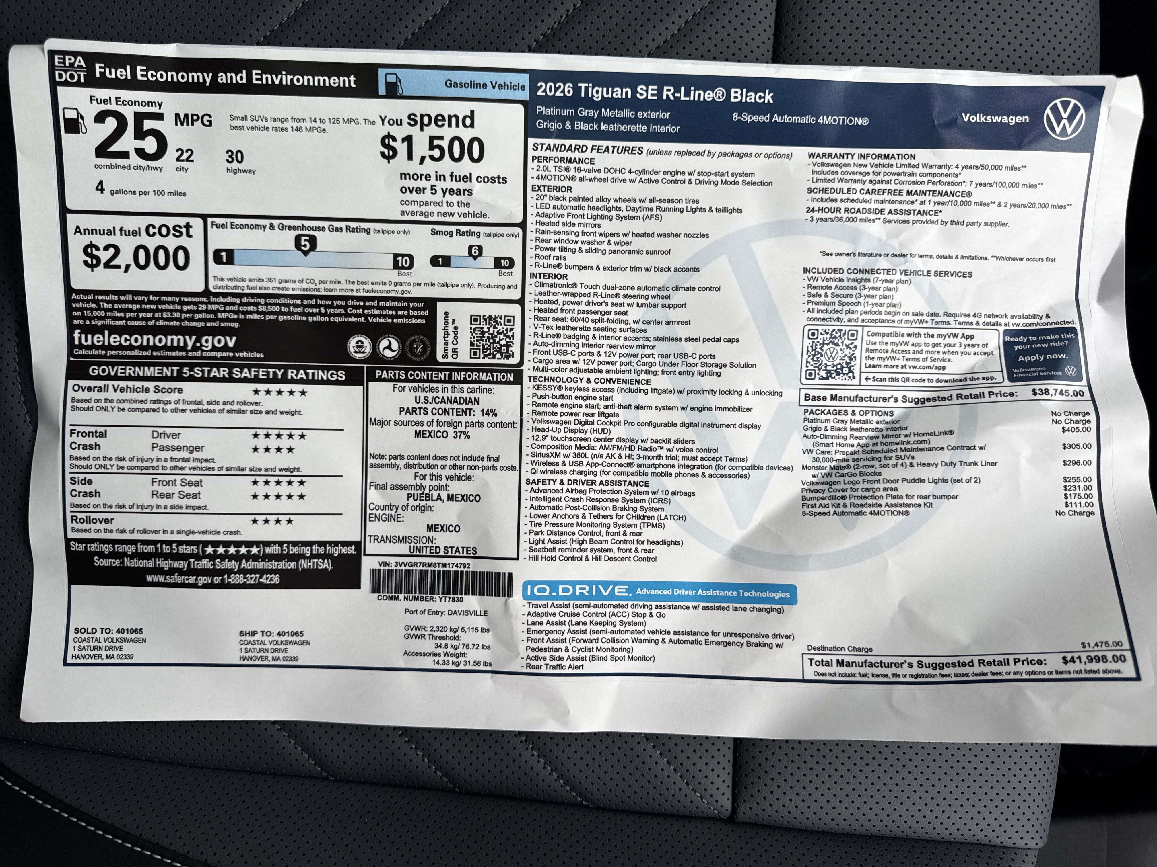 2026 Volkswagen Tiguan SE R-Line Black