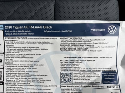 2026 Volkswagen Tiguan SE R-Line Black