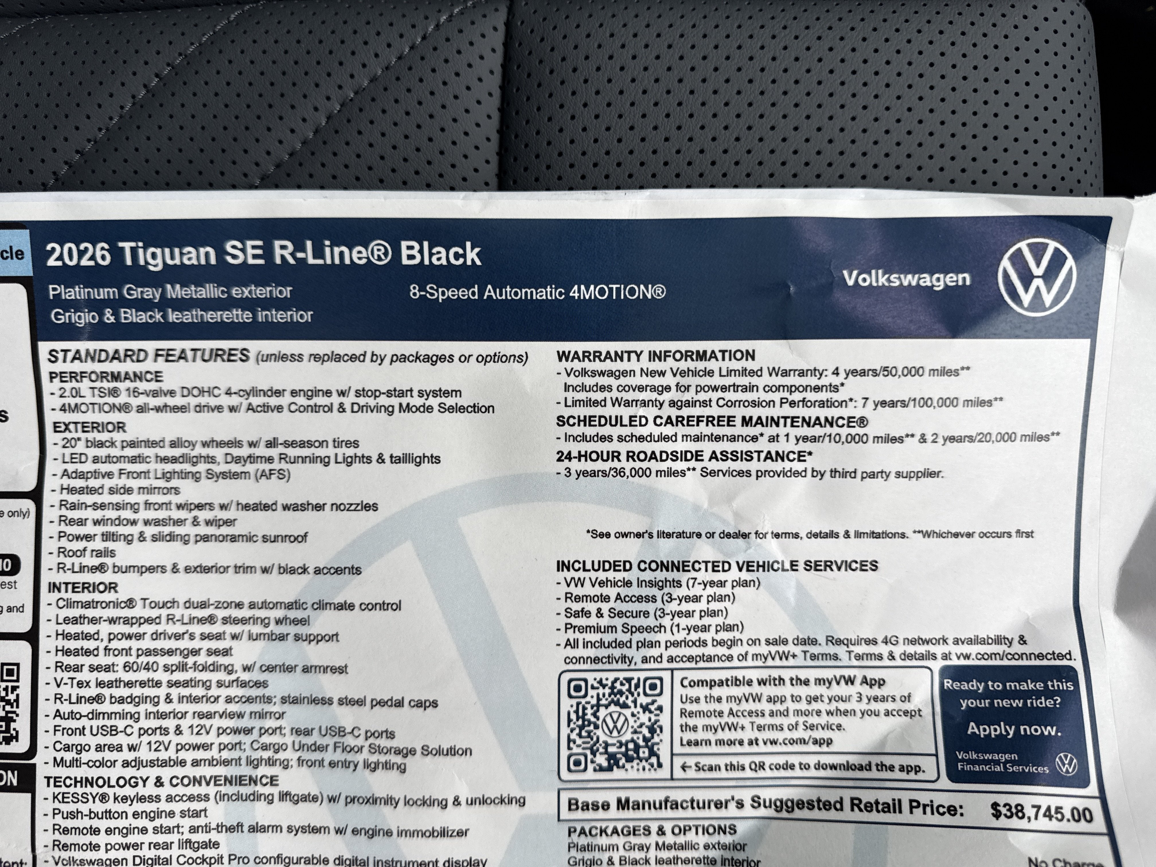 2026 Volkswagen Tiguan SE R-Line Black