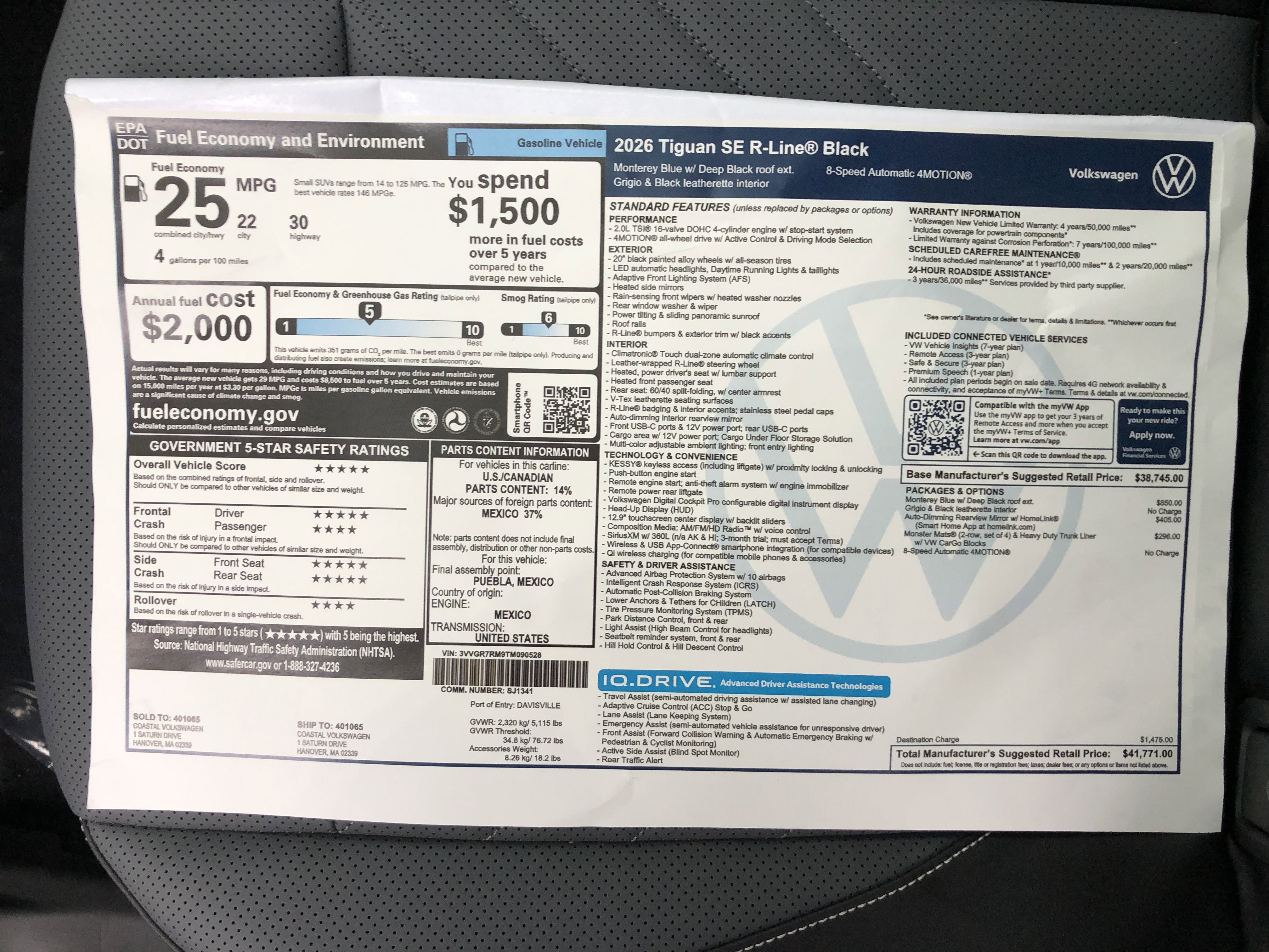 2026 Volkswagen Tiguan SE R-Line Black