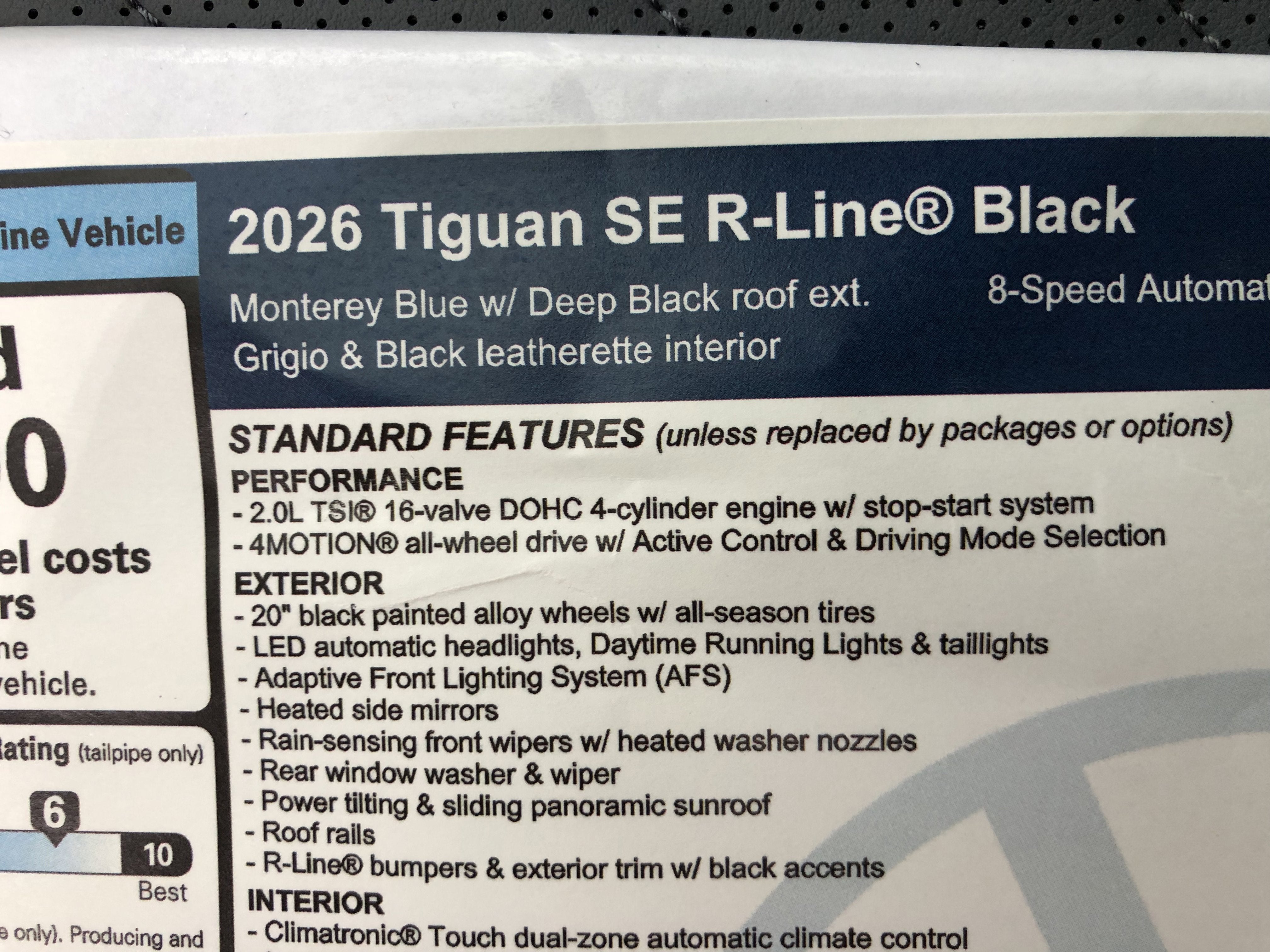 2026 Volkswagen Tiguan SE R-Line Black