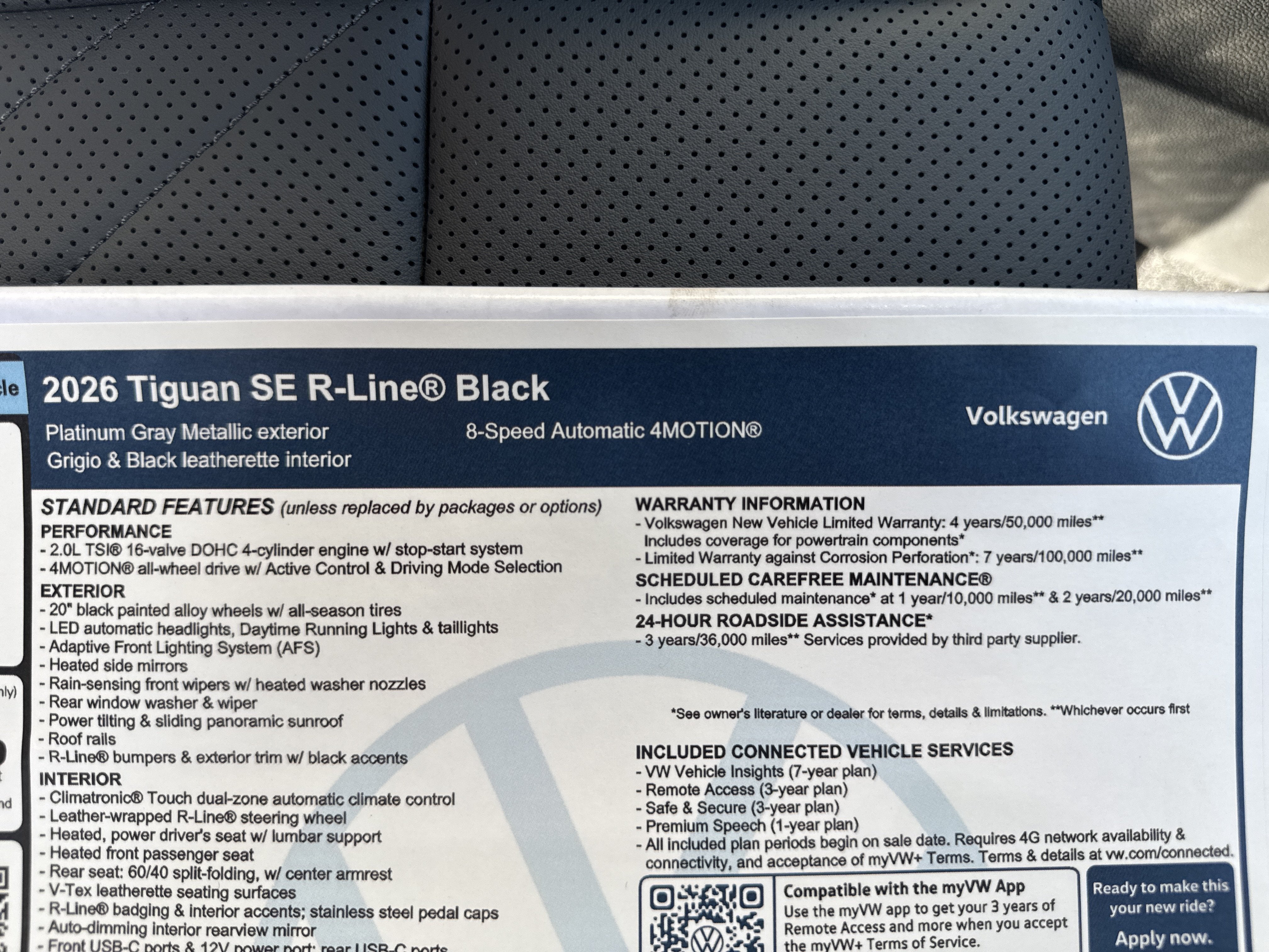 2026 Volkswagen Tiguan SE R-Line Black
