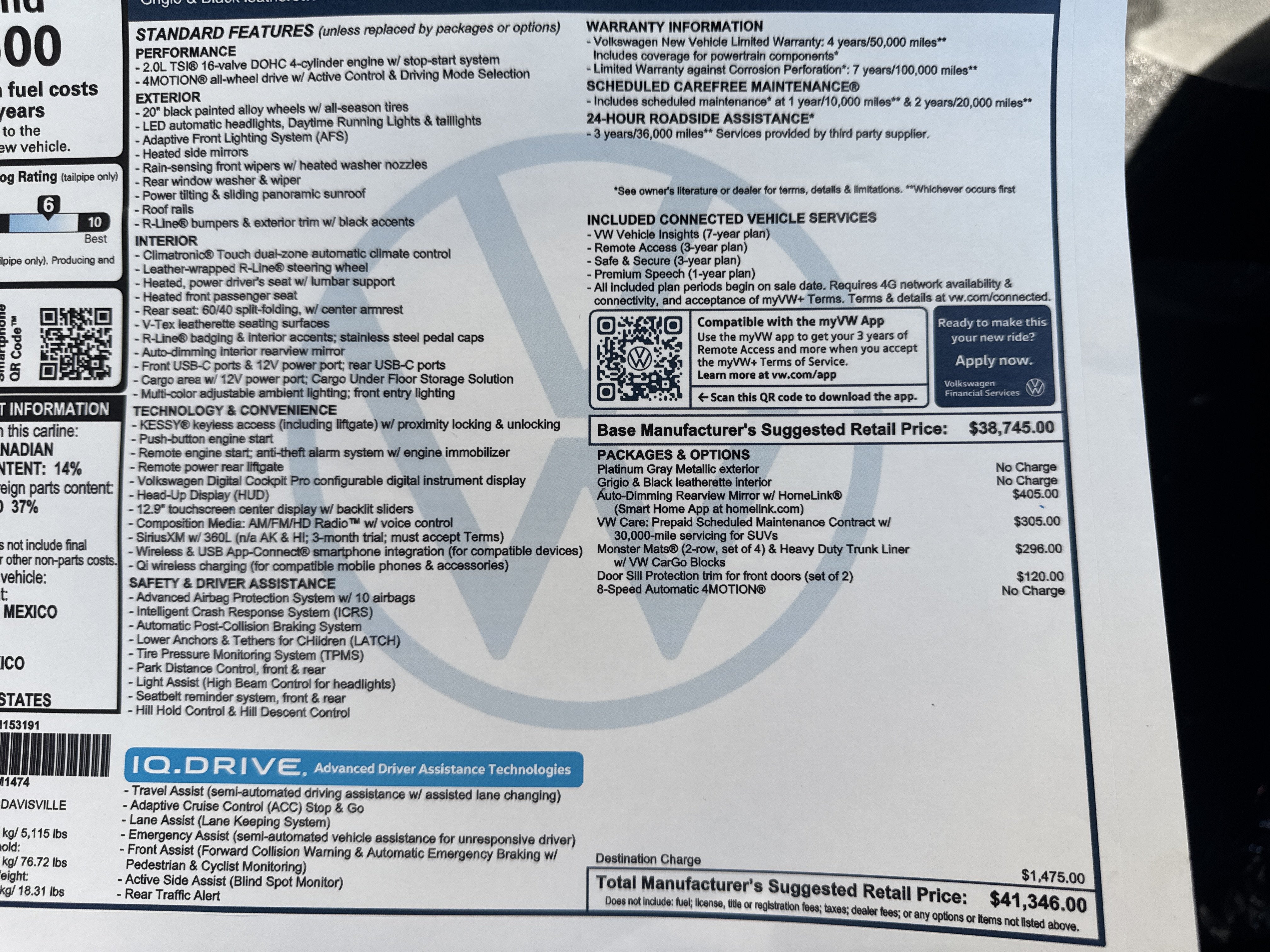 2026 Volkswagen Tiguan SE R-Line Black