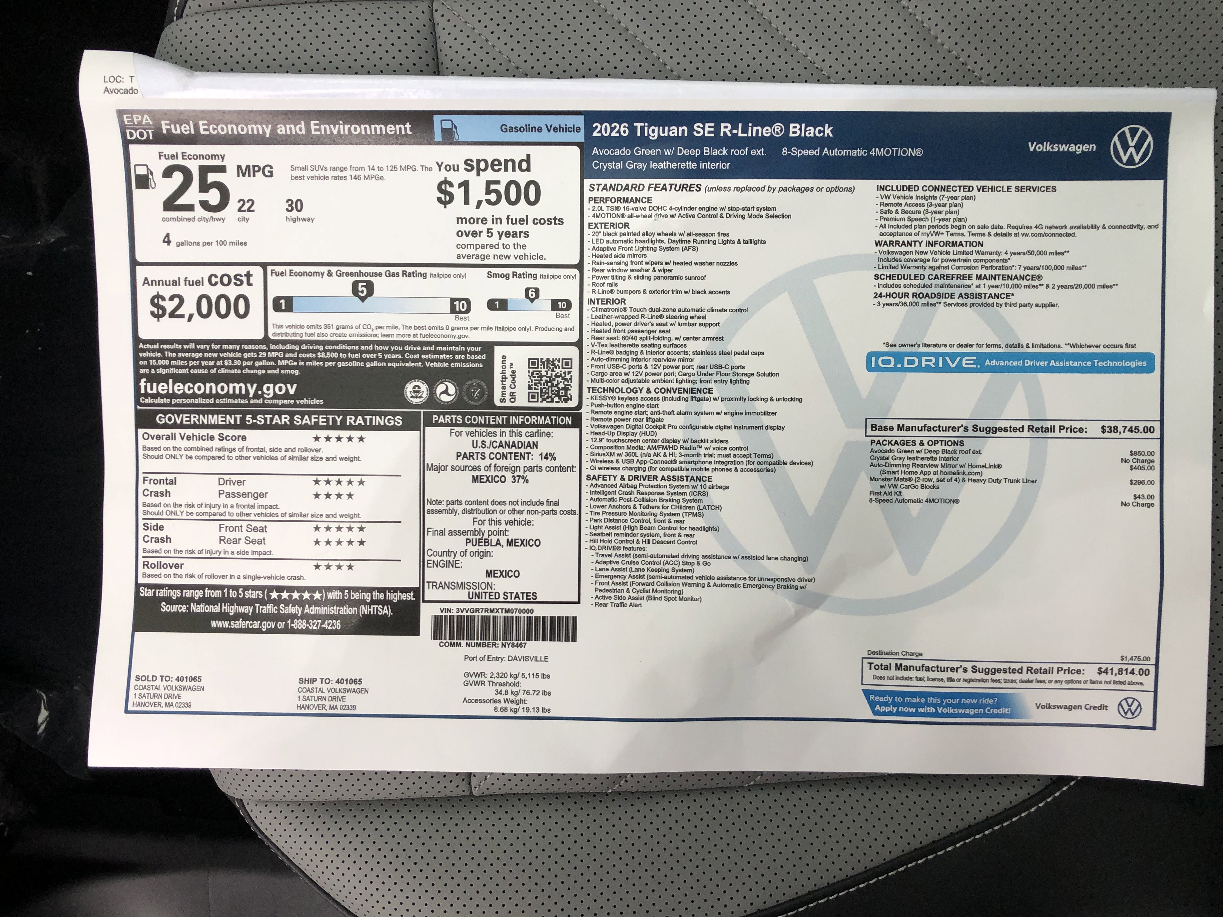 2026 Volkswagen Tiguan SE R-Line Black