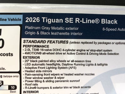 2026 Volkswagen Tiguan SE R-Line Black