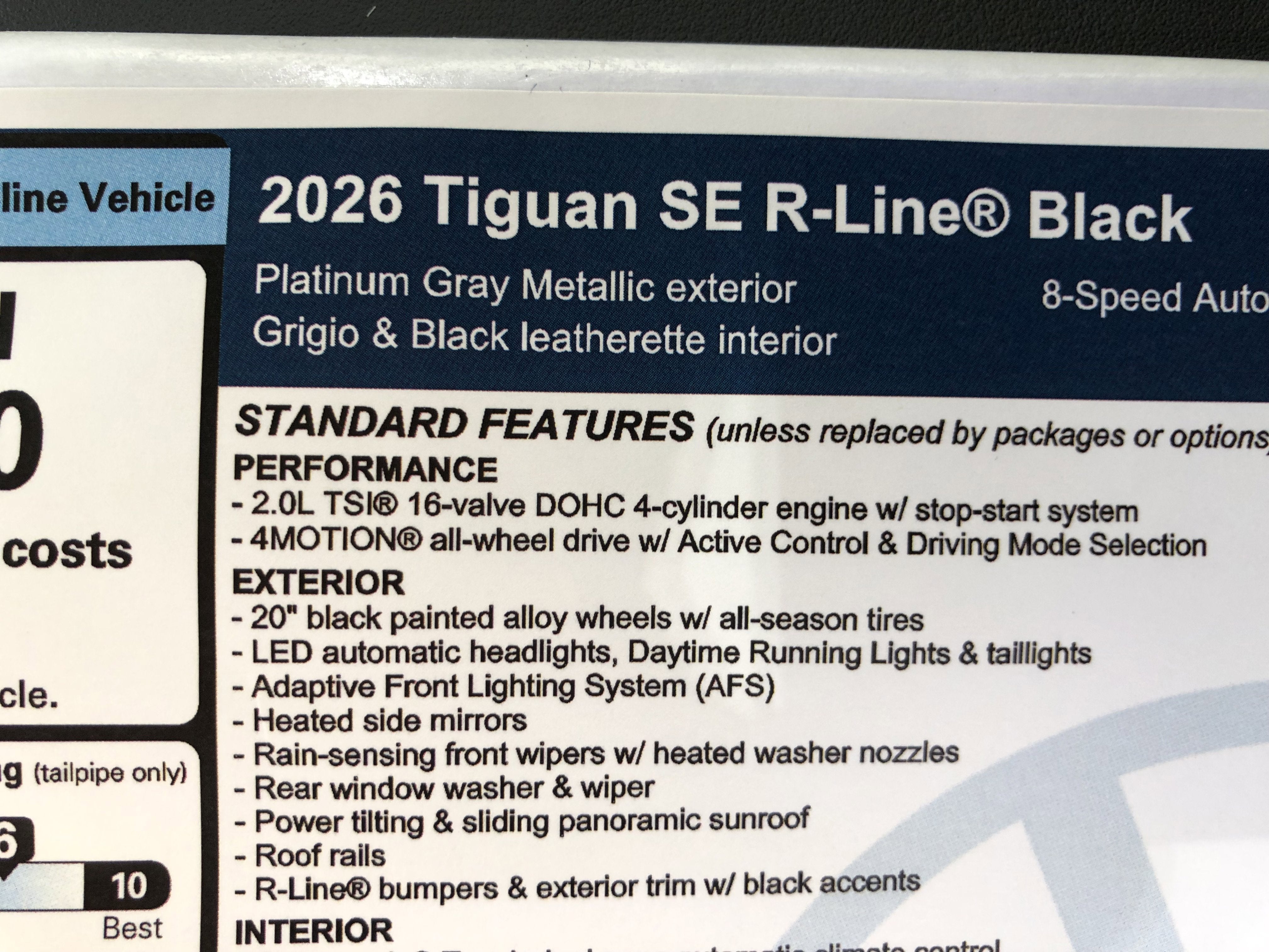 2026 Volkswagen Tiguan SE R-Line Black