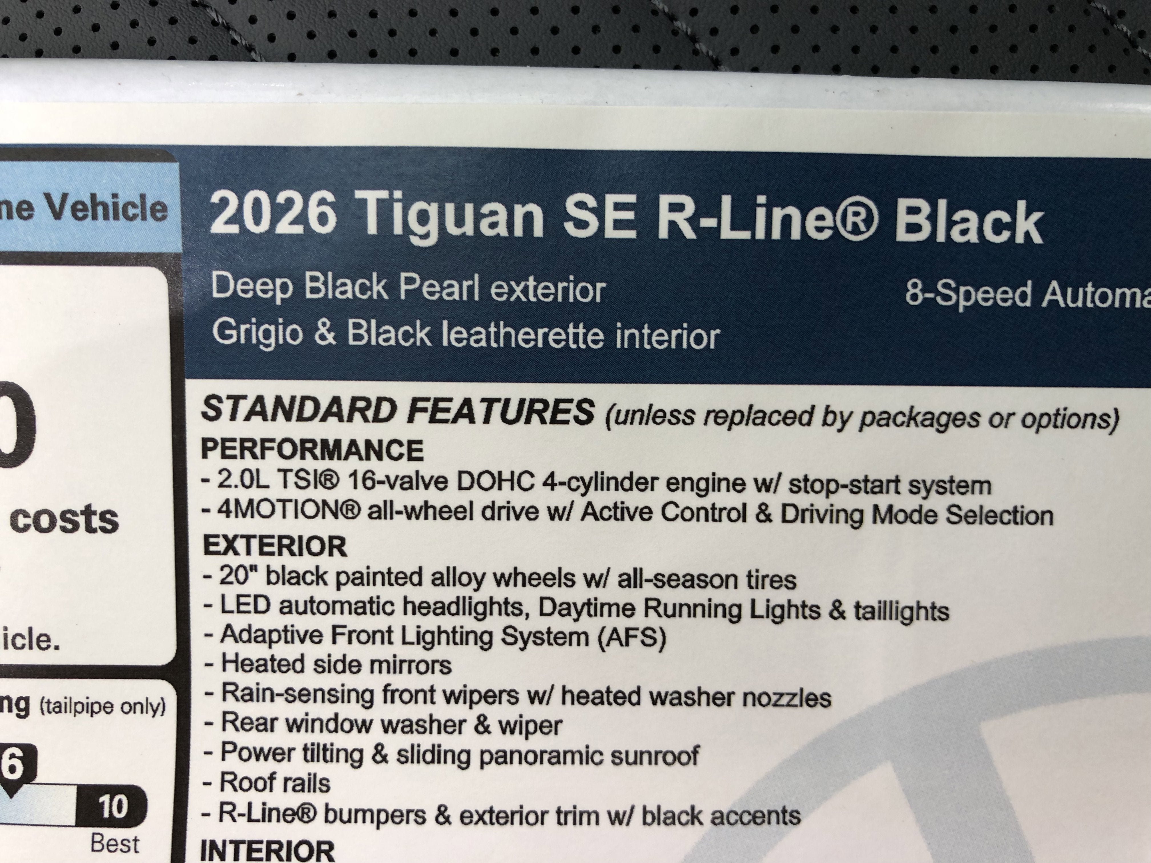 2026 Volkswagen Tiguan SE R-Line Black