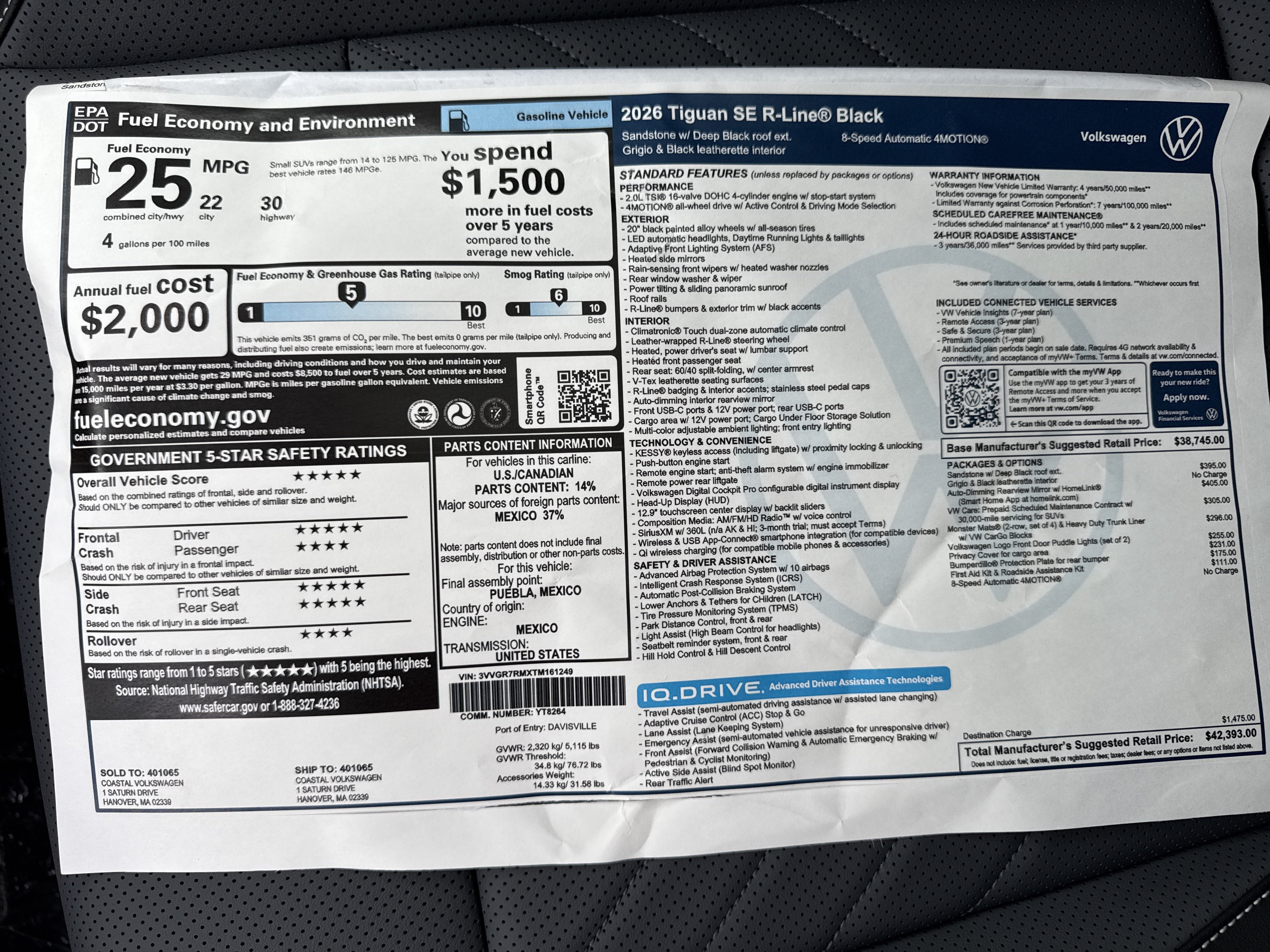 2026 Volkswagen Tiguan SE R-Line Black