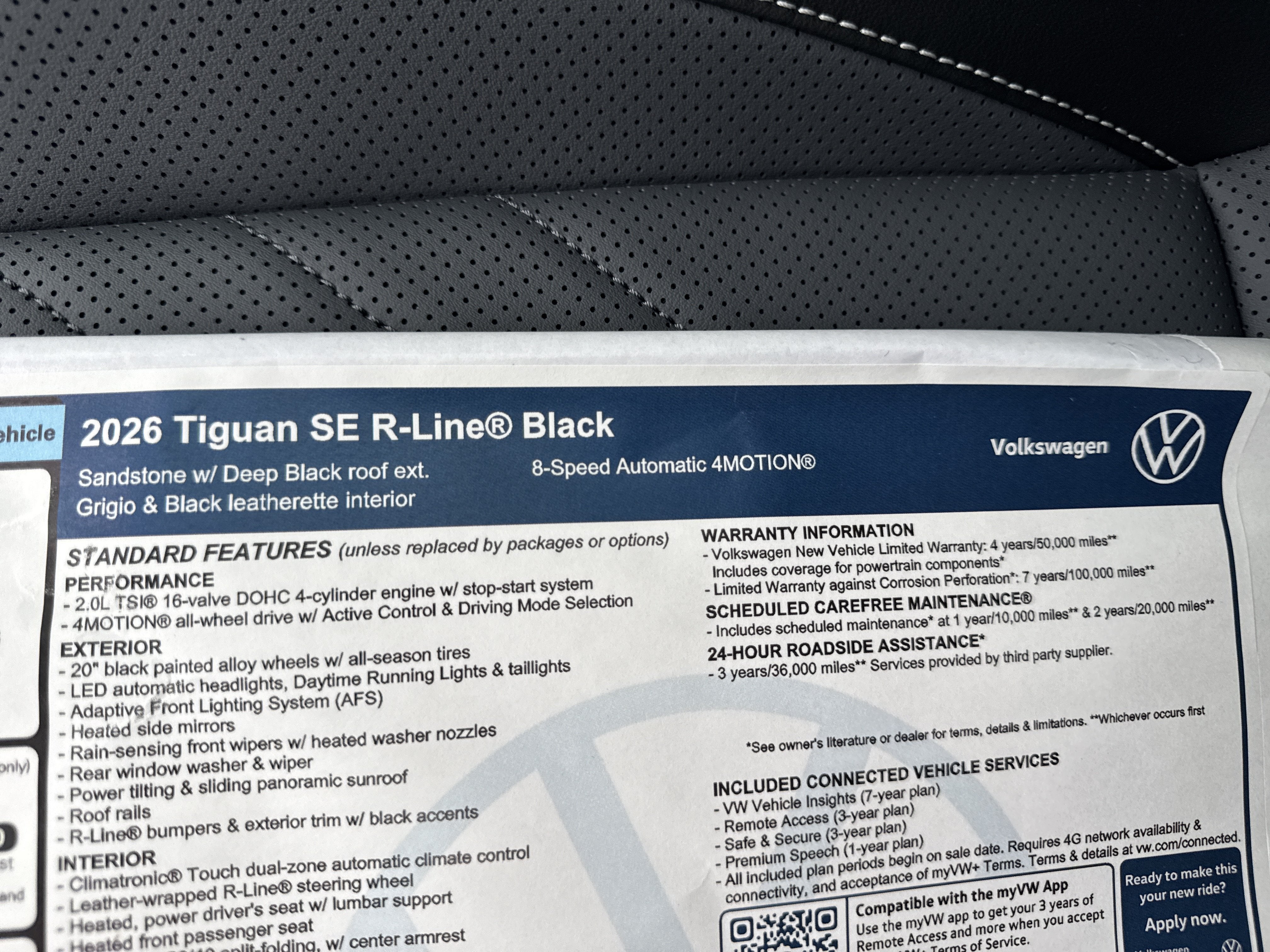 2026 Volkswagen Tiguan SE R-Line Black
