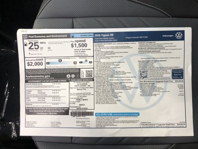 2026 Volkswagen Tiguan SE w/panoramic sunroof