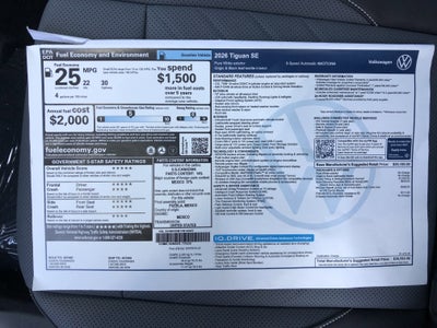 2026 Volkswagen Tiguan SE w/panoramic sunroof