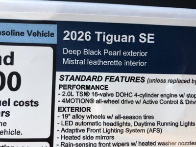 2026 Volkswagen Tiguan SE w/panoramic sunroof