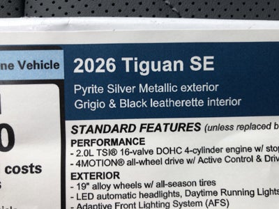 2026 Volkswagen Tiguan SE w/panoramic sunroof