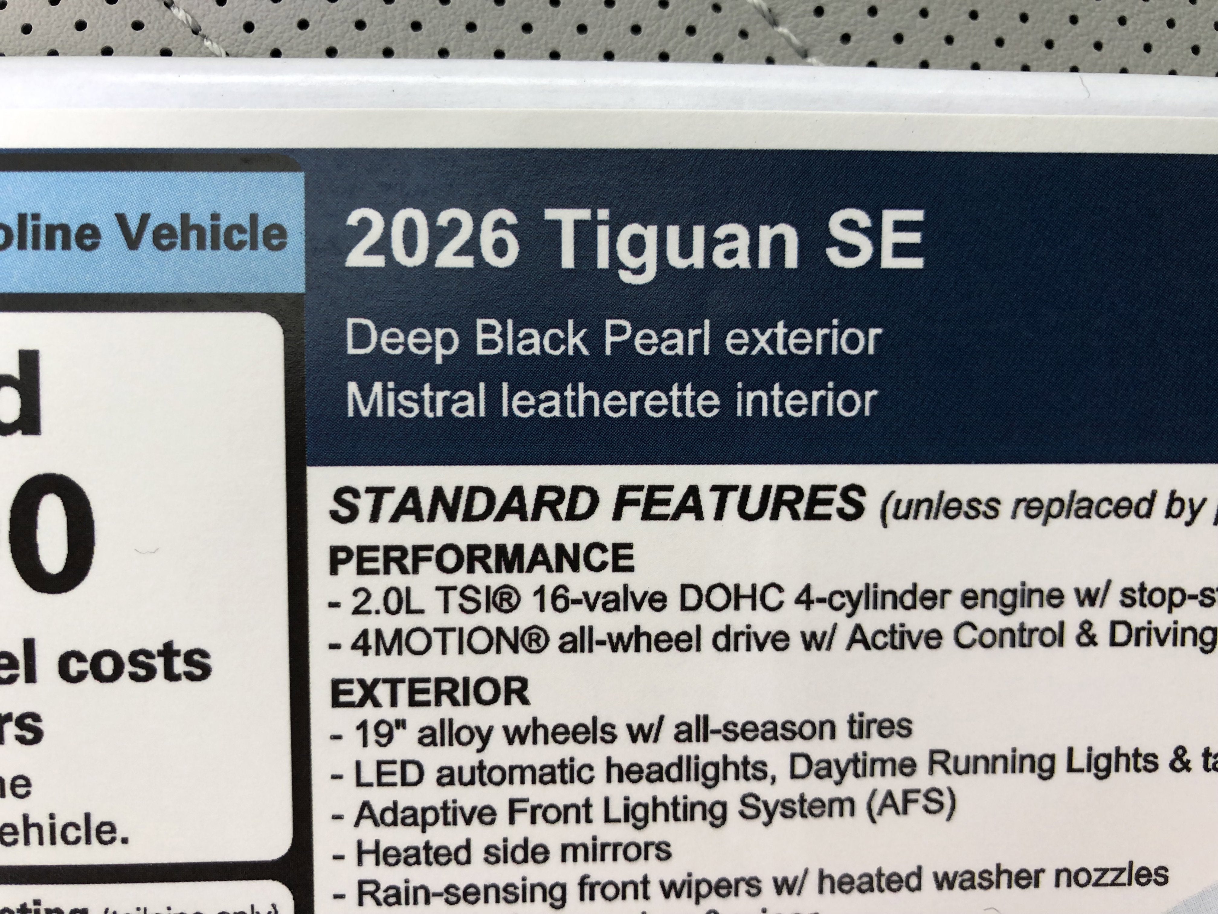 2026 Volkswagen Tiguan SE w/panoramic sunroof