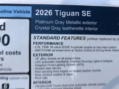 2026 Volkswagen Tiguan SE w/panoramic sunroof