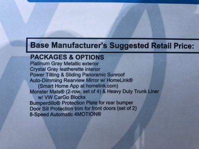 2026 Volkswagen Tiguan SE w/panoramic sunroof