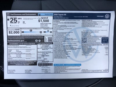 2026 Volkswagen Tiguan SE w/panoramic sunroof