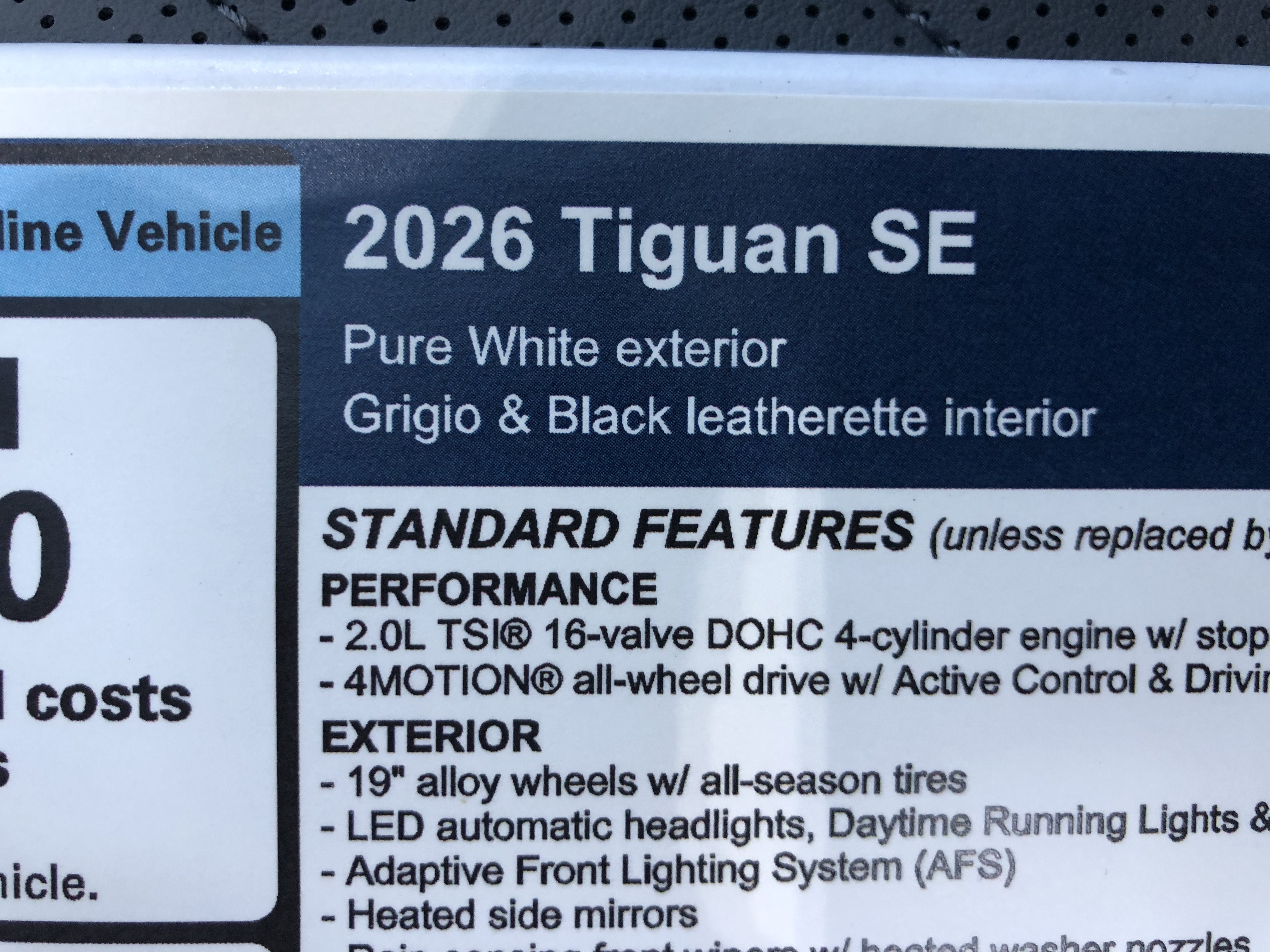 2026 Volkswagen Tiguan SE w/panoramic sunroof