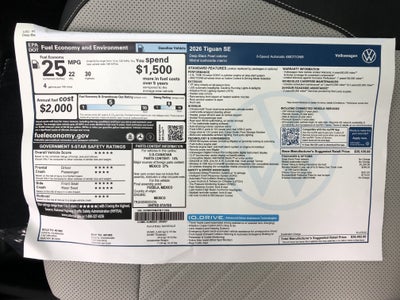 2026 Volkswagen Tiguan SE w/panoramic sunroof