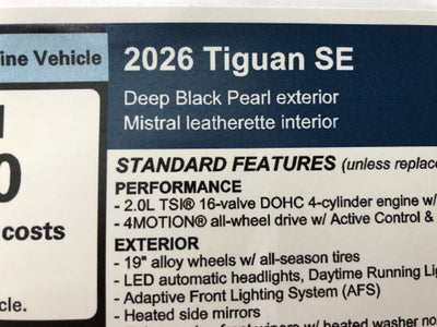 2026 Volkswagen Tiguan SE w/panoramic sunroof