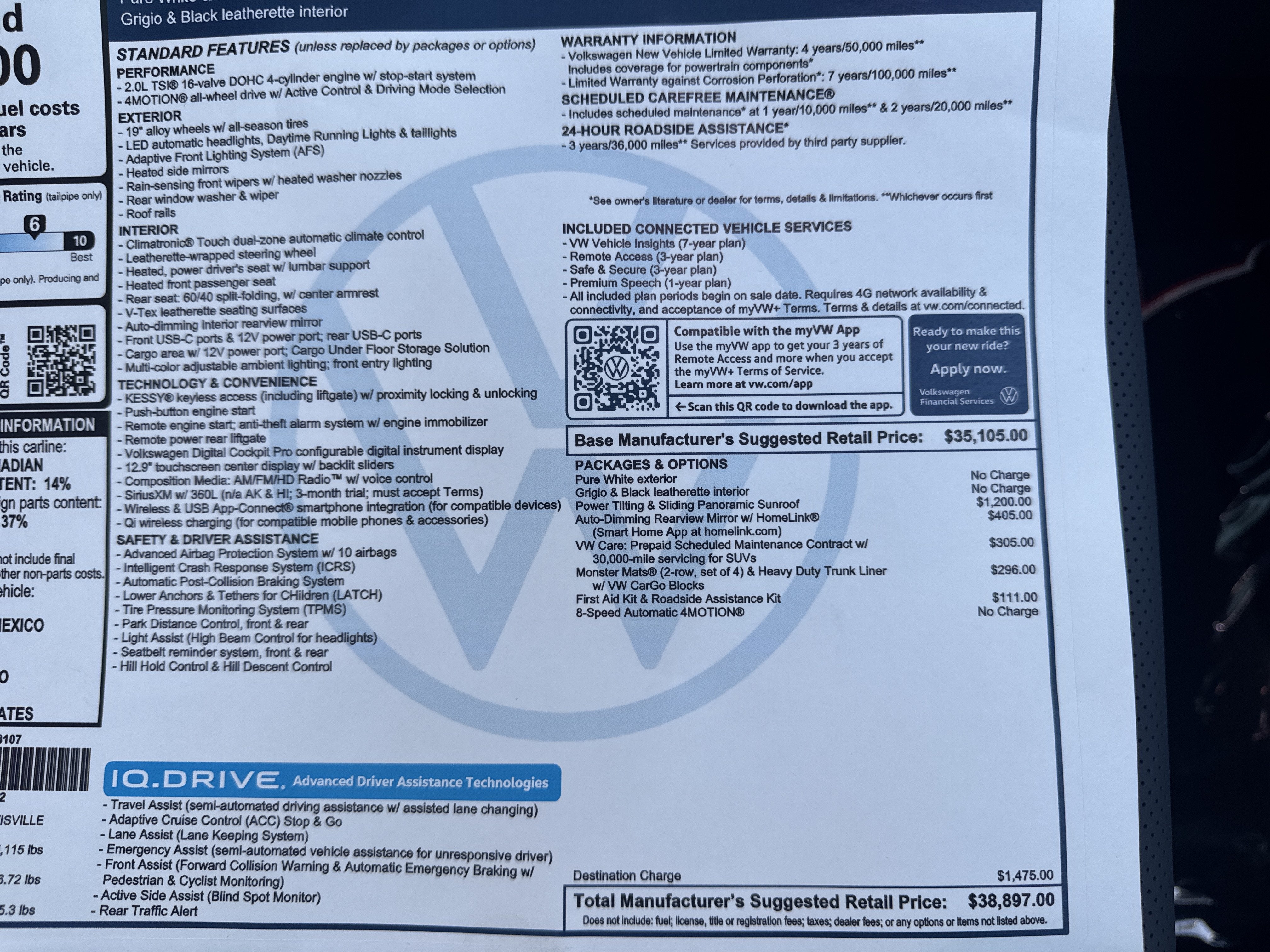 2026 Volkswagen Tiguan SE w/panoramic sunroof