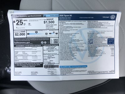2026 Volkswagen Tiguan SE w/panoramic sunroof