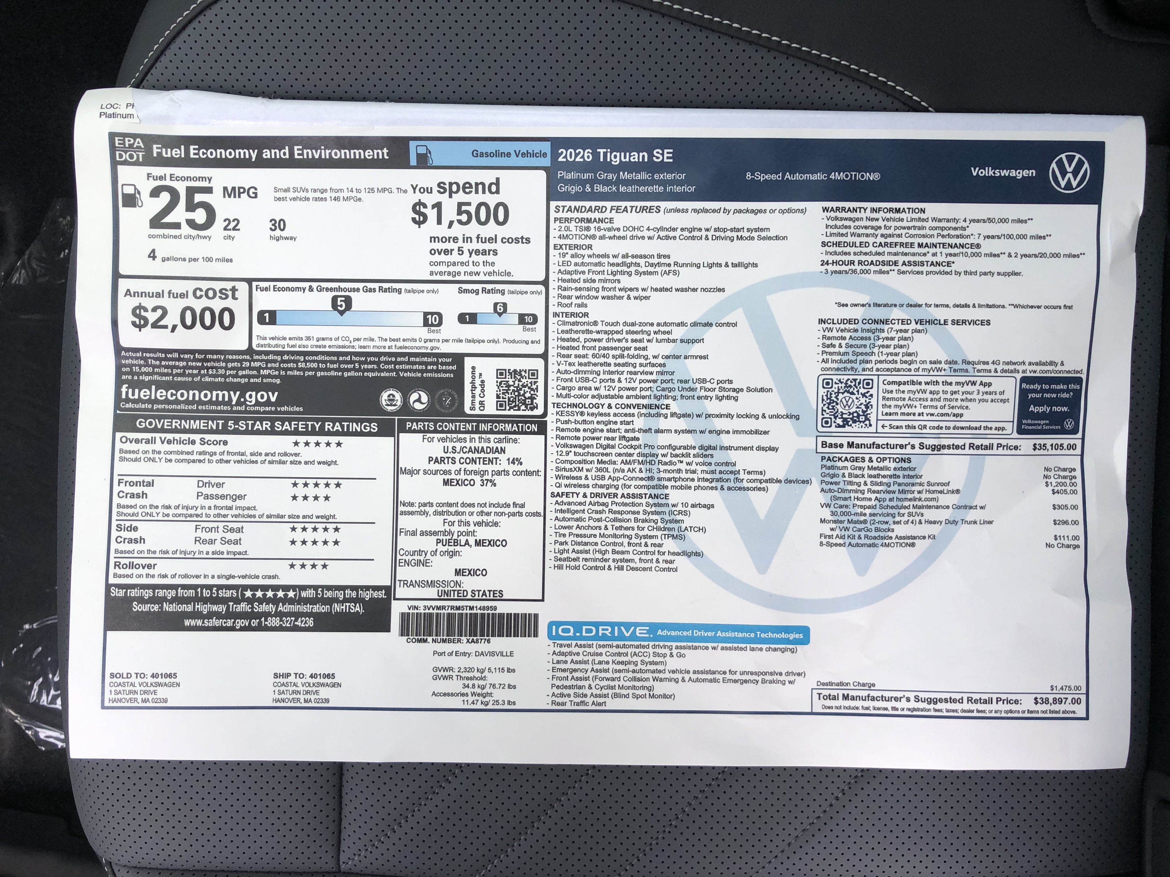 2026 Volkswagen Tiguan SE
