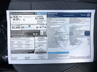 2026 Volkswagen Tiguan SE w/panoramic sunroof