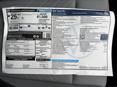 2026 Volkswagen Tiguan SE w/panoramic sunroof