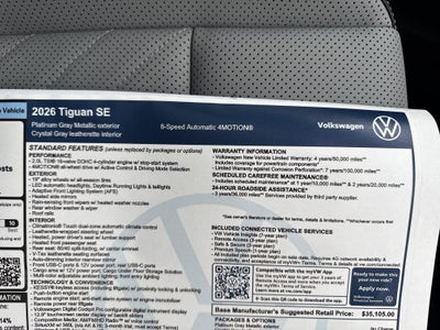 2026 Volkswagen Tiguan SE w/panoramic sunroof
