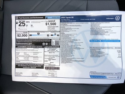 2026 Volkswagen Tiguan SE w/panoramic sunroof