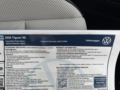 2026 Volkswagen Tiguan SE w/panoramic sunroof