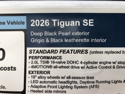 2026 Volkswagen Tiguan SE w/panoramic sunroof