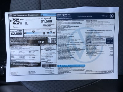 2026 Volkswagen Tiguan SE w/panoramic sunroof