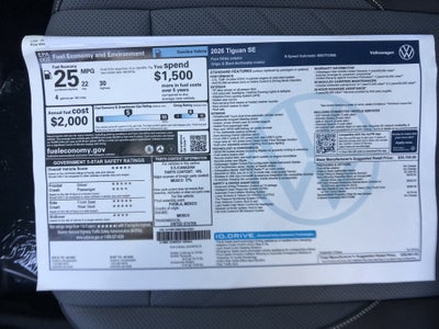 2026 Volkswagen Tiguan SE w/panoramic sunroof