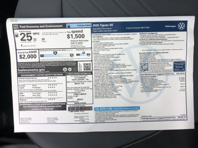 2026 Volkswagen Tiguan SE w/panoramic sunroof