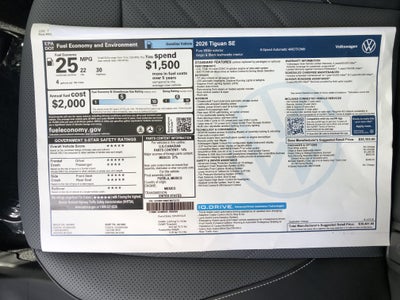 2026 Volkswagen Tiguan SE w/panoramic sunroof