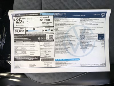 2026 Volkswagen Tiguan SE w/panoramic sunroof