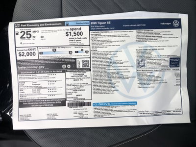 2026 Volkswagen Tiguan SE w/panoramic sunroof