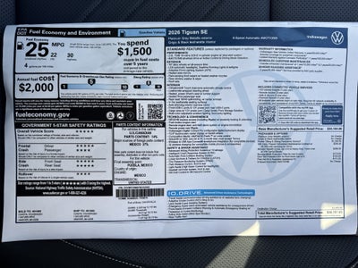 2026 Volkswagen Tiguan SE w/panoramic sunroof