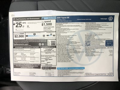 2026 Volkswagen Tiguan SE w/panoramic sunroof