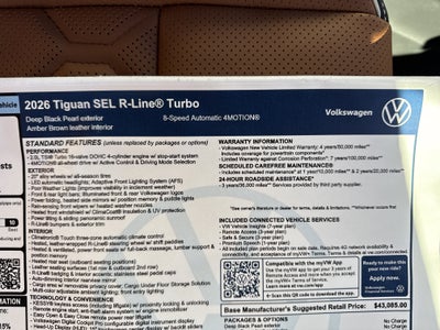 2026 Volkswagen Tiguan SEL R-Line Turbo