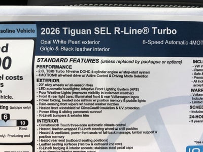 2026 Volkswagen Tiguan SEL R-Line Turbo