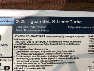 2026 Volkswagen Tiguan SEL R-Line Turbo