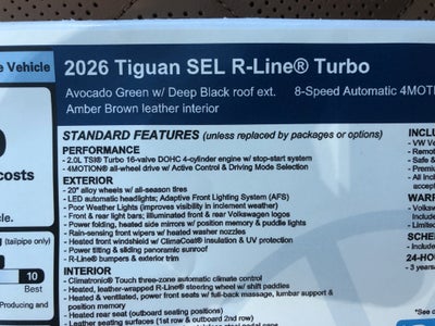 2026 Volkswagen Tiguan SEL R-Line Turbo