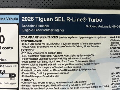 2026 Volkswagen Tiguan SEL R-Line Turbo